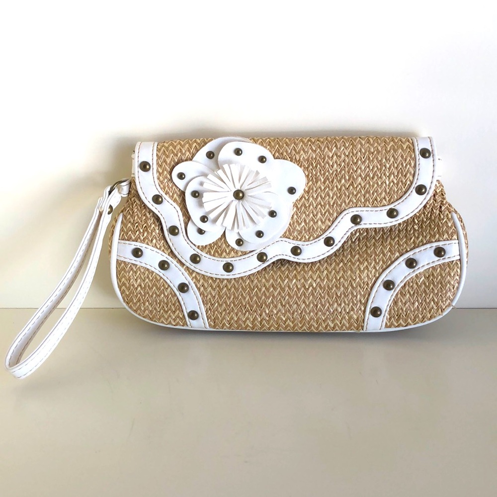 Limited Edition Straw w/ cream accents Wristlet
